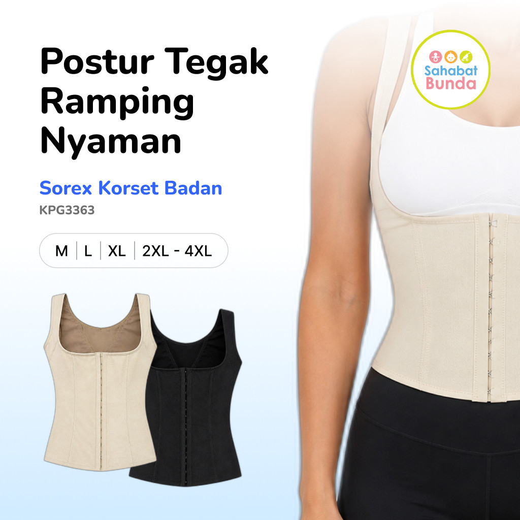 Korset Badan Sorex 3363 Kait Depan | Korset Punggung | Korset Pelangsing Perut