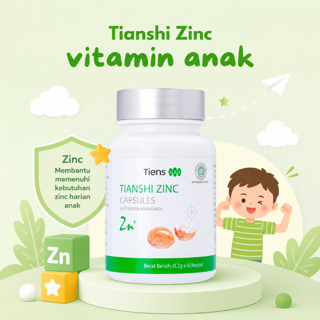 Tiens - Tiens Zinc Anak Suplemen Tambah Tinggi badan & Nafsu Makan Penggemuk
