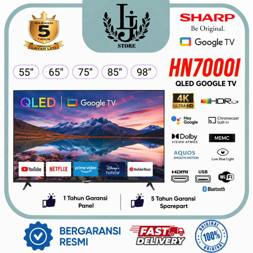 TV QLED SHARP GOOGLE TV HN7000I/55INCH - 98INCH-QLED GOOGLE TV SHARP