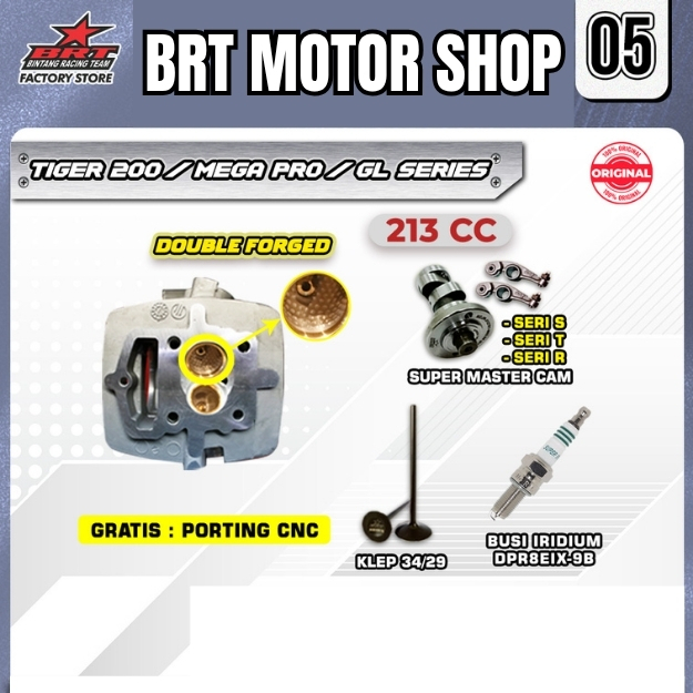 PAKET TOURING SUPER 5 7 15 17 BRT TIGER 200 MEGA PRO GL SERIES Bore Up 213CC