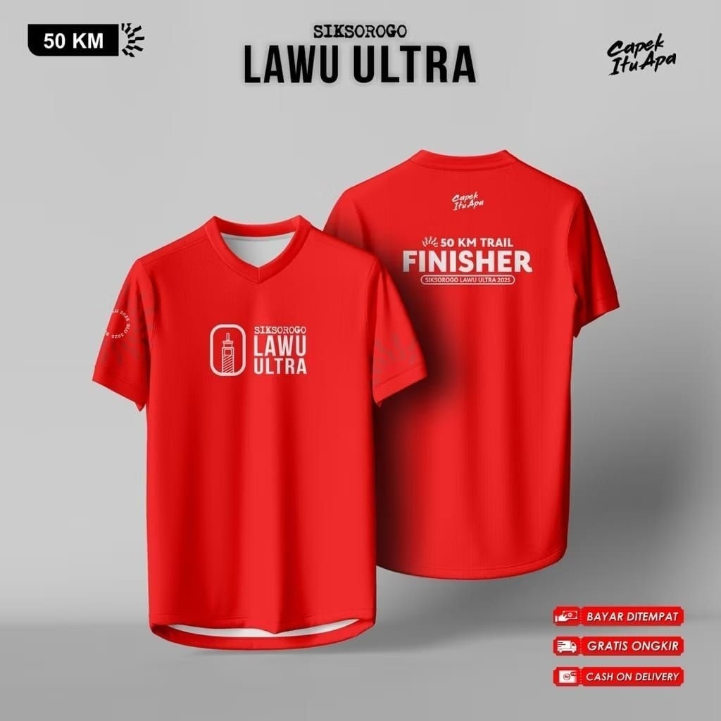 JERSEY FINISHER LARI RUNNING TRAIL MARATHON SIKSO ROGO LAWU ULTRA 2025 (mau custom desain hub admin)