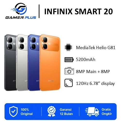 Infinix Smart 20 4GB/64GB I 4GB/128GB Garansi Resmi Infinix Indonesia