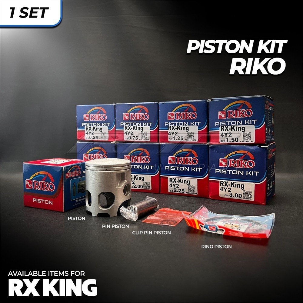 RIKO PISTON KIT RX KING 4Y2 OS RIKO SEHER RXK OVERSIZE STD 25 50 75 125 150 175 200 225 250 300 RIKO