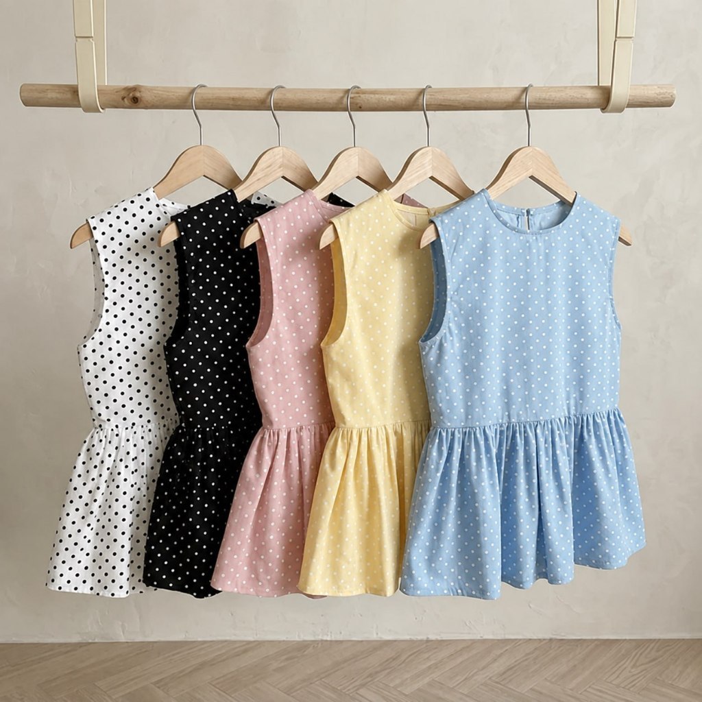 Inner Polkadot Vest Inner Polkadot Lucu Blouse Atasan Wanita