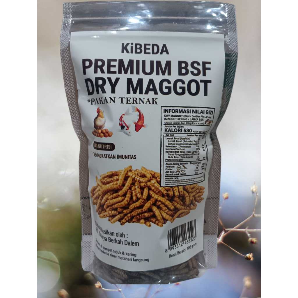 KiBeda Premium BSF Dry Maggot Pakan Ternak Maggot Kering Larva BSF 100g