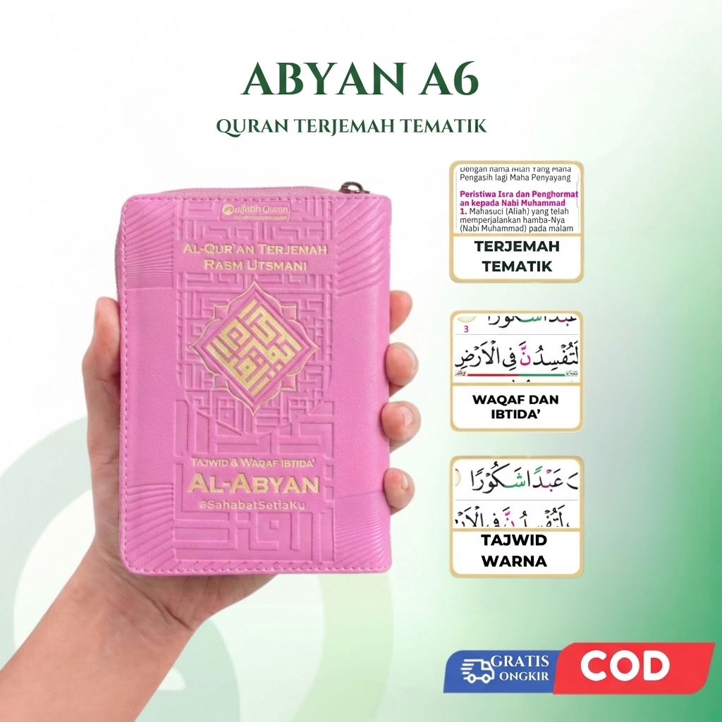 Al-Quran Terjemah Tematik Tajwid Warna Rasm Utsmani Waqof Ibtida AL ABYAN Jaket A6