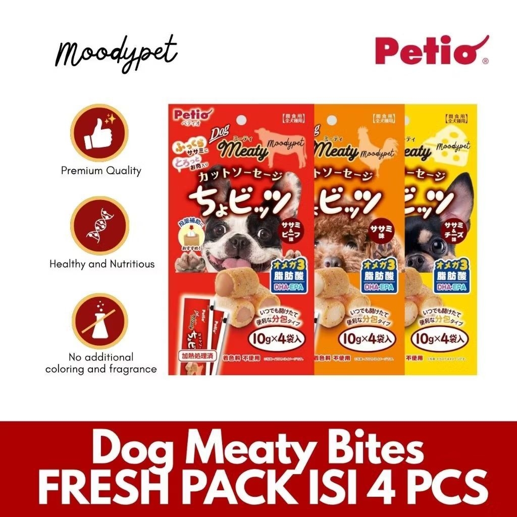 Snack Anjing Petio Dog Meaty Jepang Fresh Pack 4 Sachet Japan Dog Treat