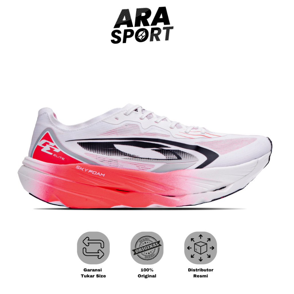 ARA - 910 Sepatu Lari GEIST EKIDEN ELITE X  - PUTIH/MERAH/HITAM