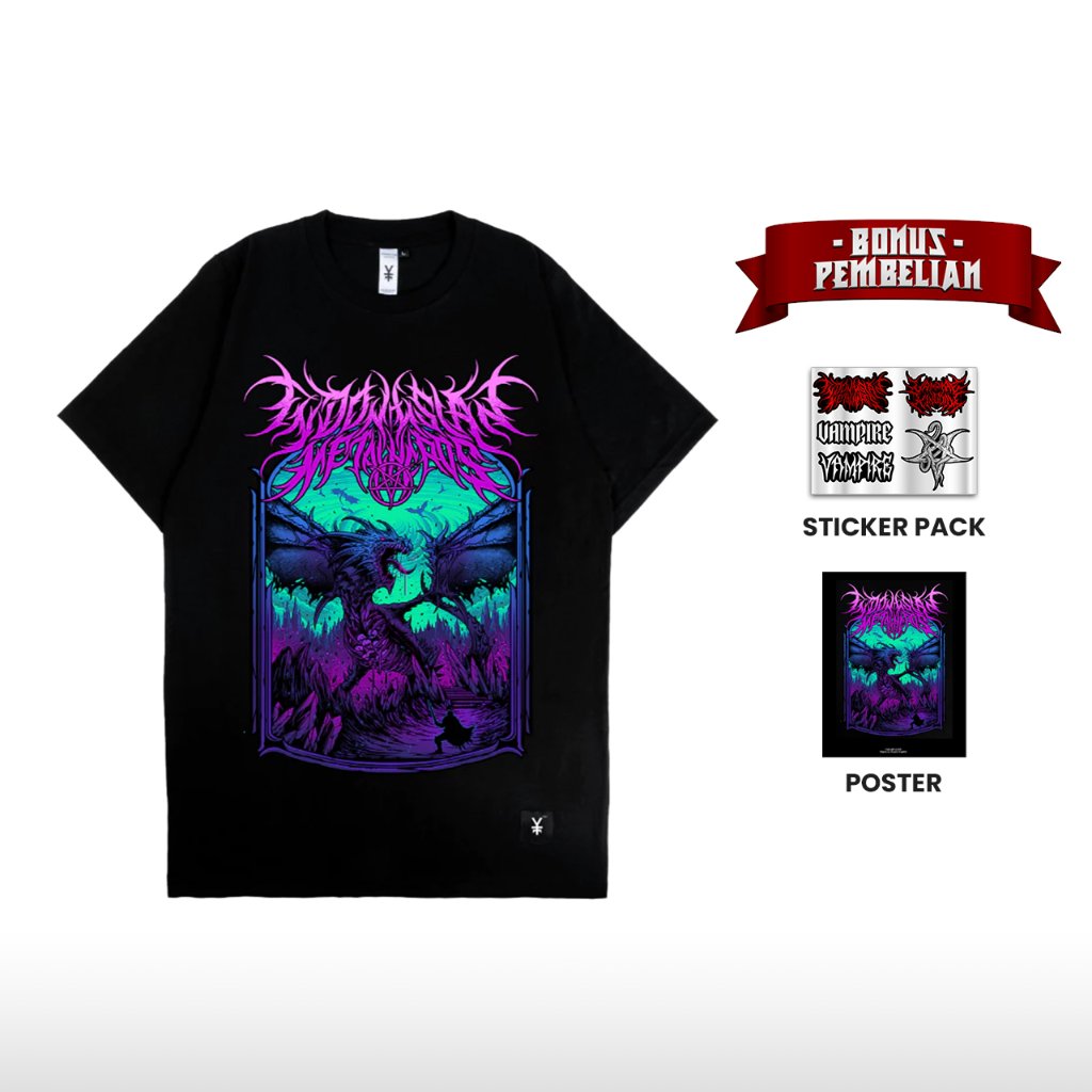 Vampire Kingdom T-shirt Dragonfire Hitam