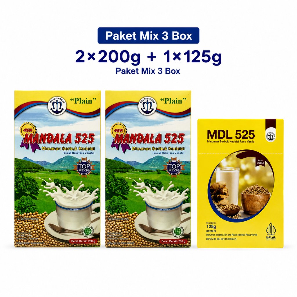 MDL 525 - Paket Bundling Mandala 525 + MDL 525 – 2 x 200g + 1 x 125g | COD & Halal