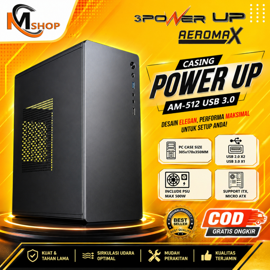 Casing / Case PC Standard Micro ATX Include PSU 500W Murah