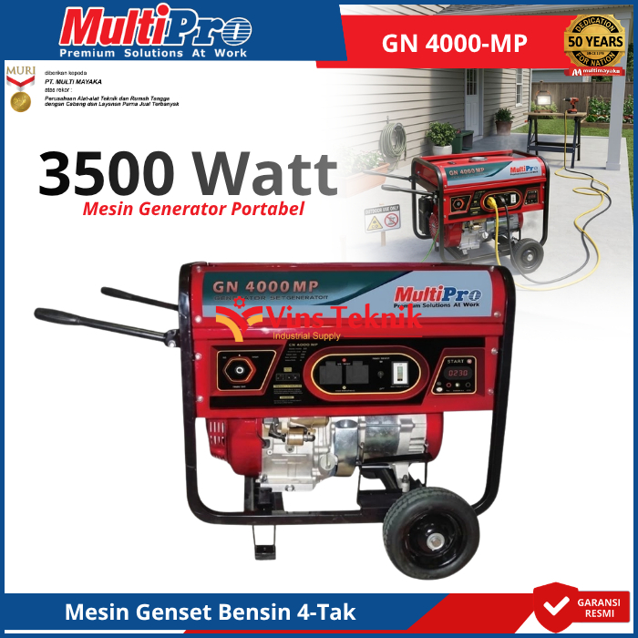 MULTIPRO GN 4000-MP Mesin Genset Listrik Genset Bensin 4Tak Generator Genset 3500Watt GN4000
