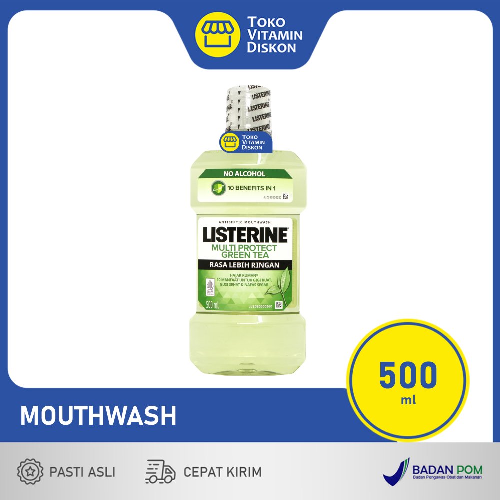 LISTERINE NATURAL GREEN TEA | OBAT KUMUR ANTISEPTIK, OBAT KUMUR MULUT, MOUTHWASH, KEBERSIHAN MULUT