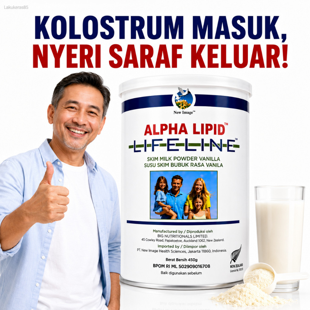 Susu Bubuk Susu Peninggi Badan Lifeline Alpha Lipid Kolostrum Probiotik Kalsium BPOM Resmi