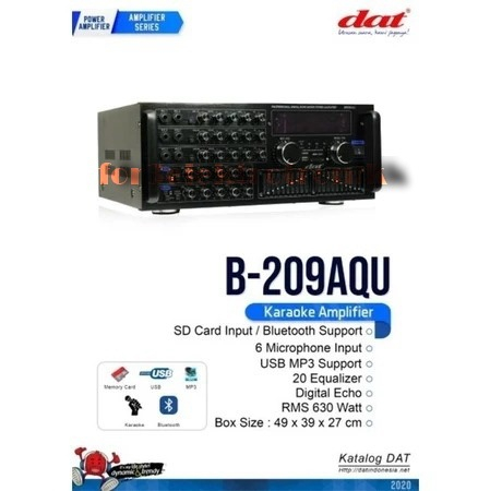 Power Amplifier DAT B 209 AQU Original Ampli Bluetooth 6 Channel Power Besar