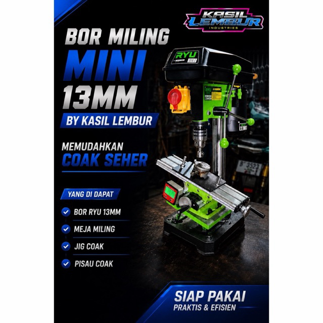 Bor Duduk Miling Mini Set 13mm/ Bor Duduk Miling Mini / Bor Duduk