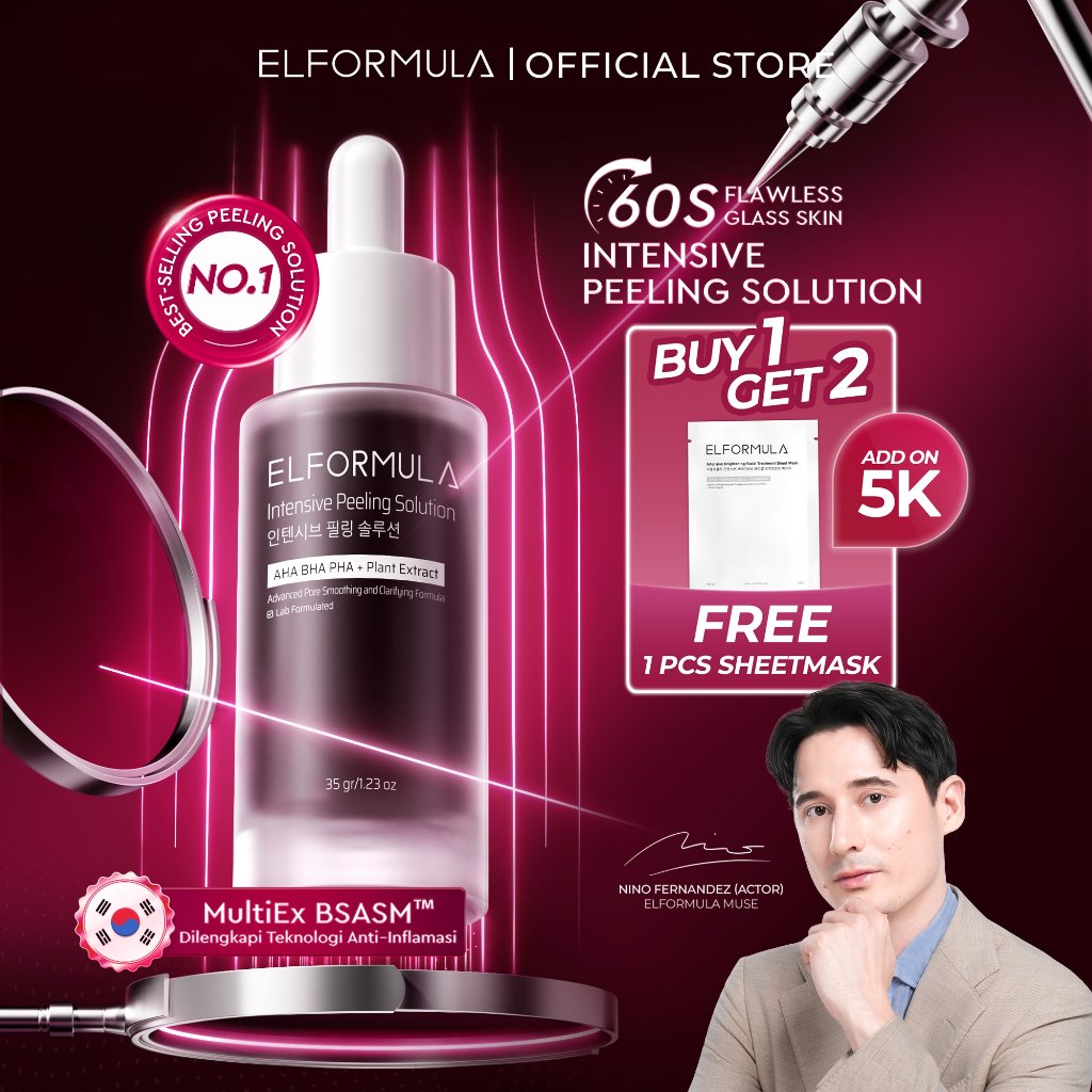 ELFORMULA Intensive Peeling Solution 35 gr - Peeling Serum Dark Spot Glass Skin Eksfoliasi Wajah Sel