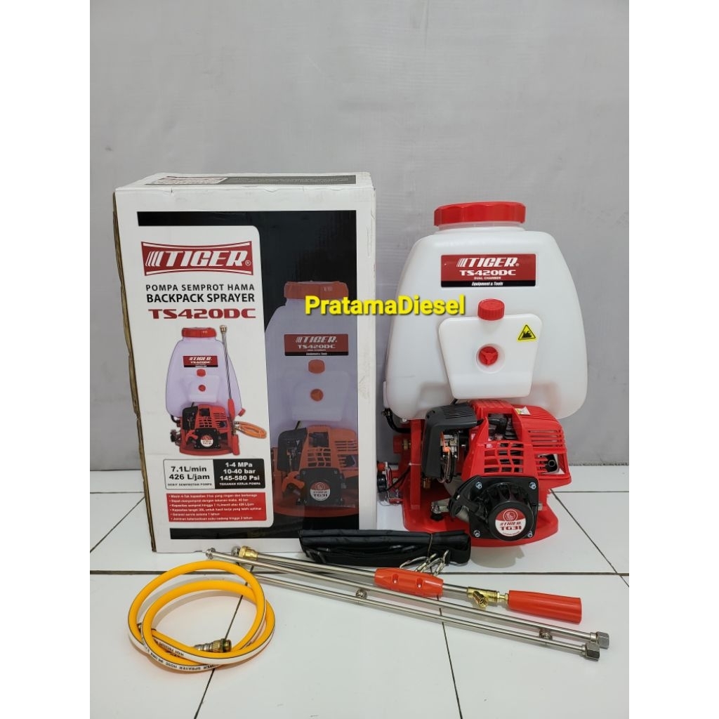 TIGER Double Chamber Semprotan Hama Knapsack Bensin 4Tak TIGER TS420DC 20Liter