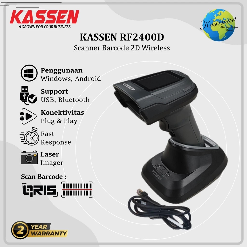 Scanner Wireless 2D Kassen RF2400D