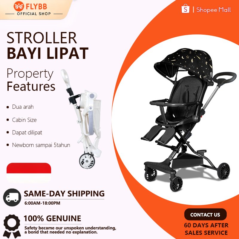 [Garansi 30 hari] FLYBB Stroller Baby Lipat Kereta Dorong Bayi 2 Arah TravellingFoldable Newbom 0 1 