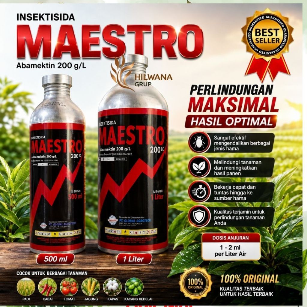 INSEKTISIDA MAESTRO 200 EC 500ML/ 1 liter /BIOTRIFOS 250 EC AMPUH UNTUK LALAT BUAH