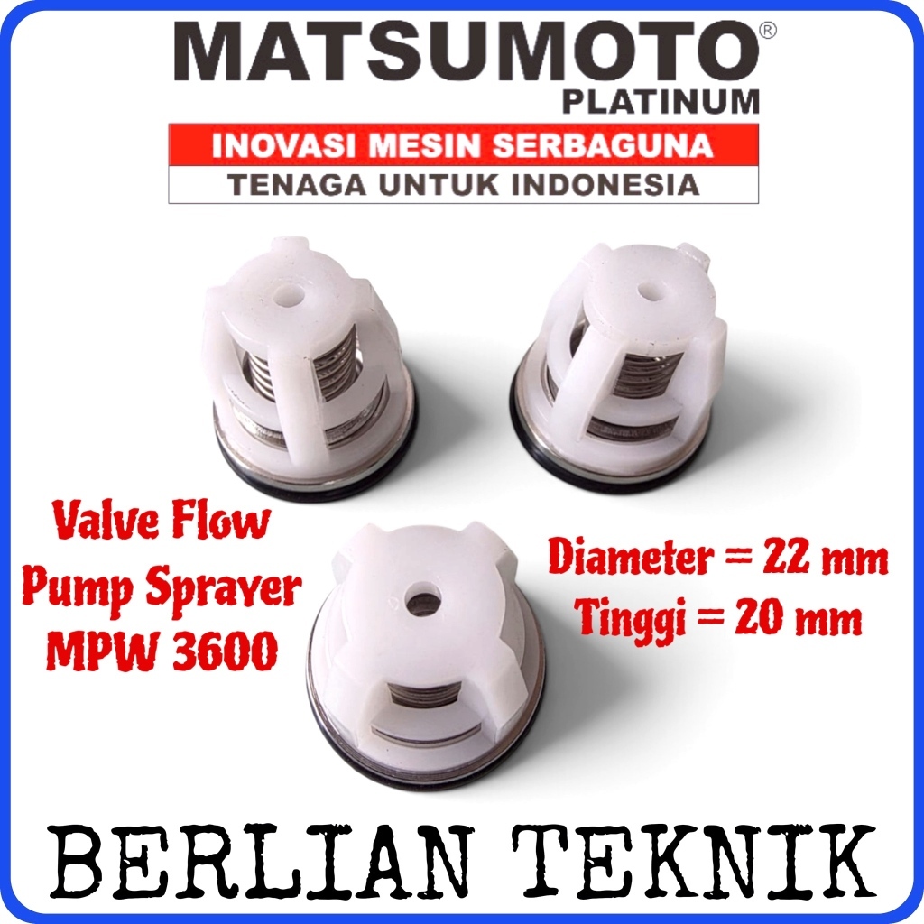Valve Flow Pump Sprayer High Pressure Jet Cleaner Matsumoto MPW 3600 DE / MPW 3600 E3 (harga per bua
