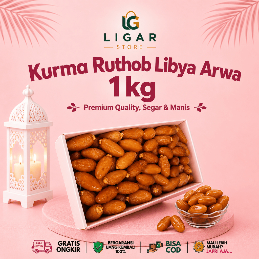 LIGARSTORE - Kurma Ruthob Libya 1kg Fresh Segar | Kurma Muda Ruthab Basah Premium Manis Original Pro
