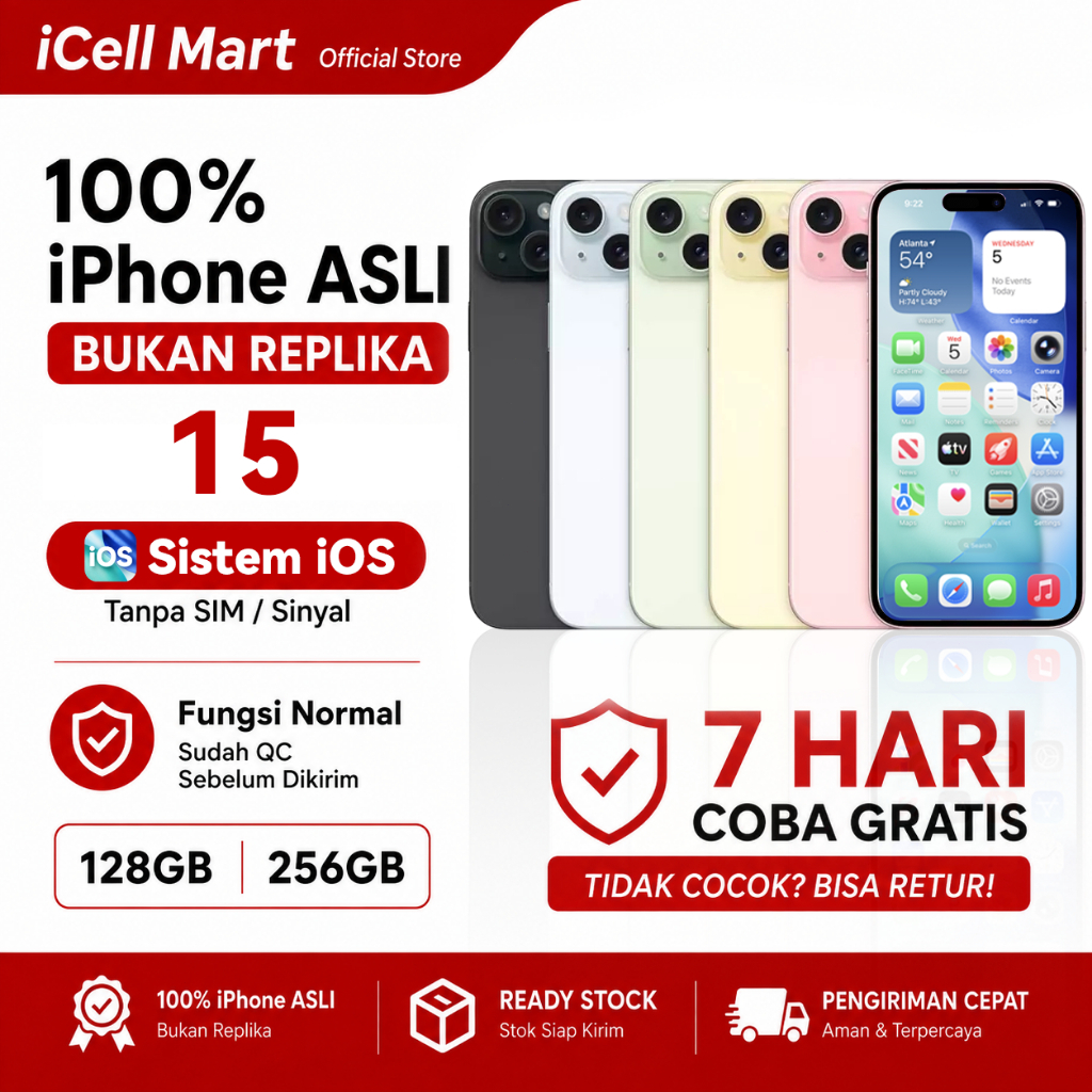 Apple iPhone 15 & 15 Plus WiFi Only BYPASS Original Second 128GB 256GB Mulus 99% Garansi 18 Bulan Gr