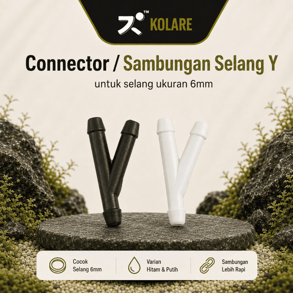 Connector Y / Sambungan Selang Y / Sambungan Selang CO2 DIY Aquarium