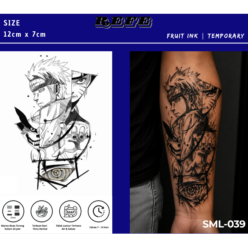 Tattoo Sementara Anime Tahan Air – Fruit Ink Mudah Dipasang | Waterproof Temporary Tattoo