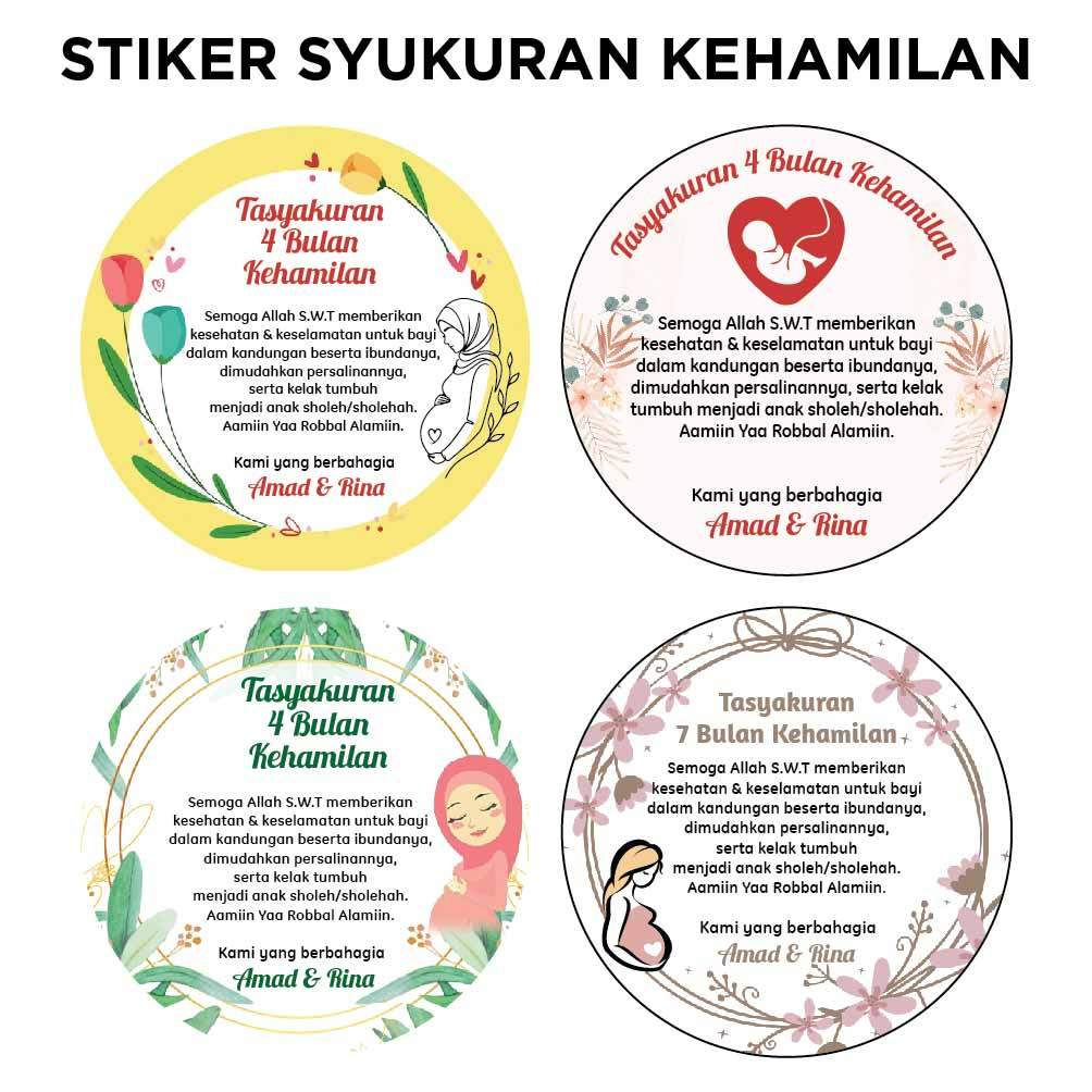 Stiker Syukuran kehamilan 4 bulanan / 7 bulanan