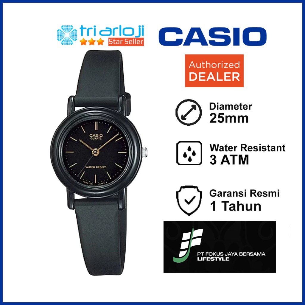 CASIO LQ-139AMV-1ELDF Jam Tangan Wanita Analog Rubber Hitam LQ-139AMV-1E LQ139