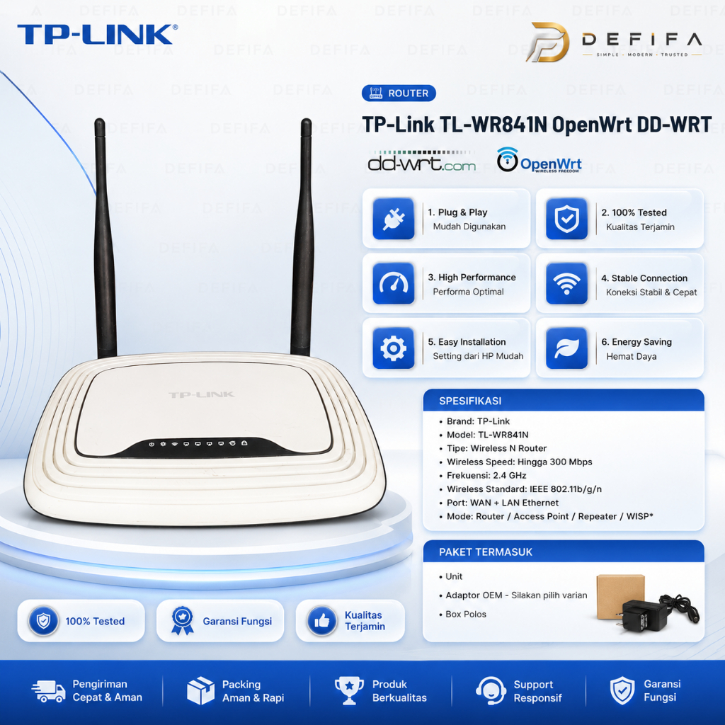 Router WiFi TP-Link TL-WR841N 300Mbps OpenWrt DD-WRT WISP Access Point Repeater
