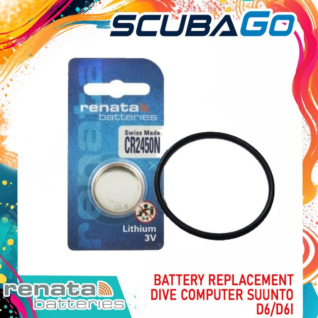 Battery Replacement Kit Oring Dive Comp Computer Suunto D6 D6i Novo Baterai Lithium Renata CR2450 Or
