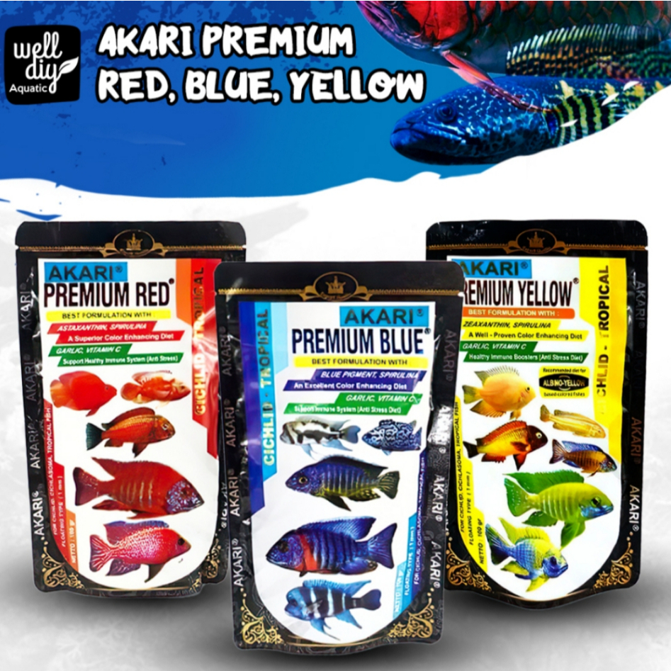 Akari chiclid blu,red& yellow 100gr
