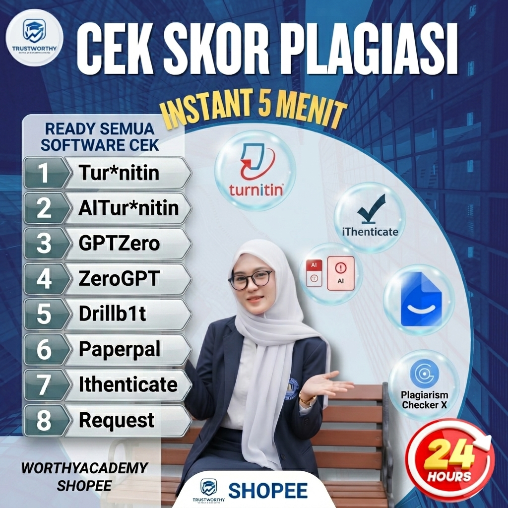 CEK PLAGIASI INSTANT 5 MENIT 24 JAM - Cek AI Turnitin, Drillbit, Paperpal, ZeroGPT, iThenticate Resm