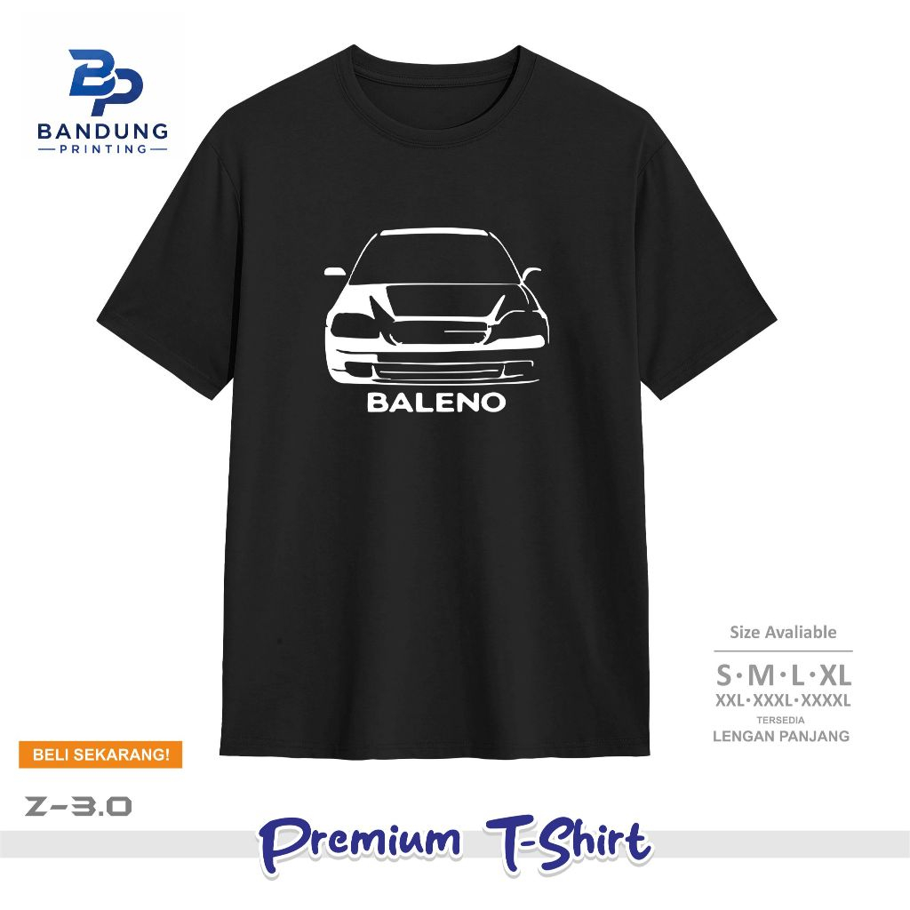 Baju Kaos Siluet Mobil Baleno T-Shirt Pria Wanita Kaos Otomotif Mobil Baleno	Z05