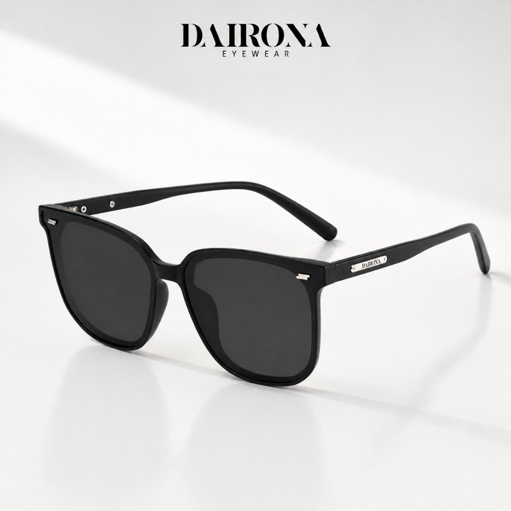 DAIRONA EYEWEAR Kacamata Hitam Polarized UV400 Pria Wanita TR-90 Kotak 818-2
