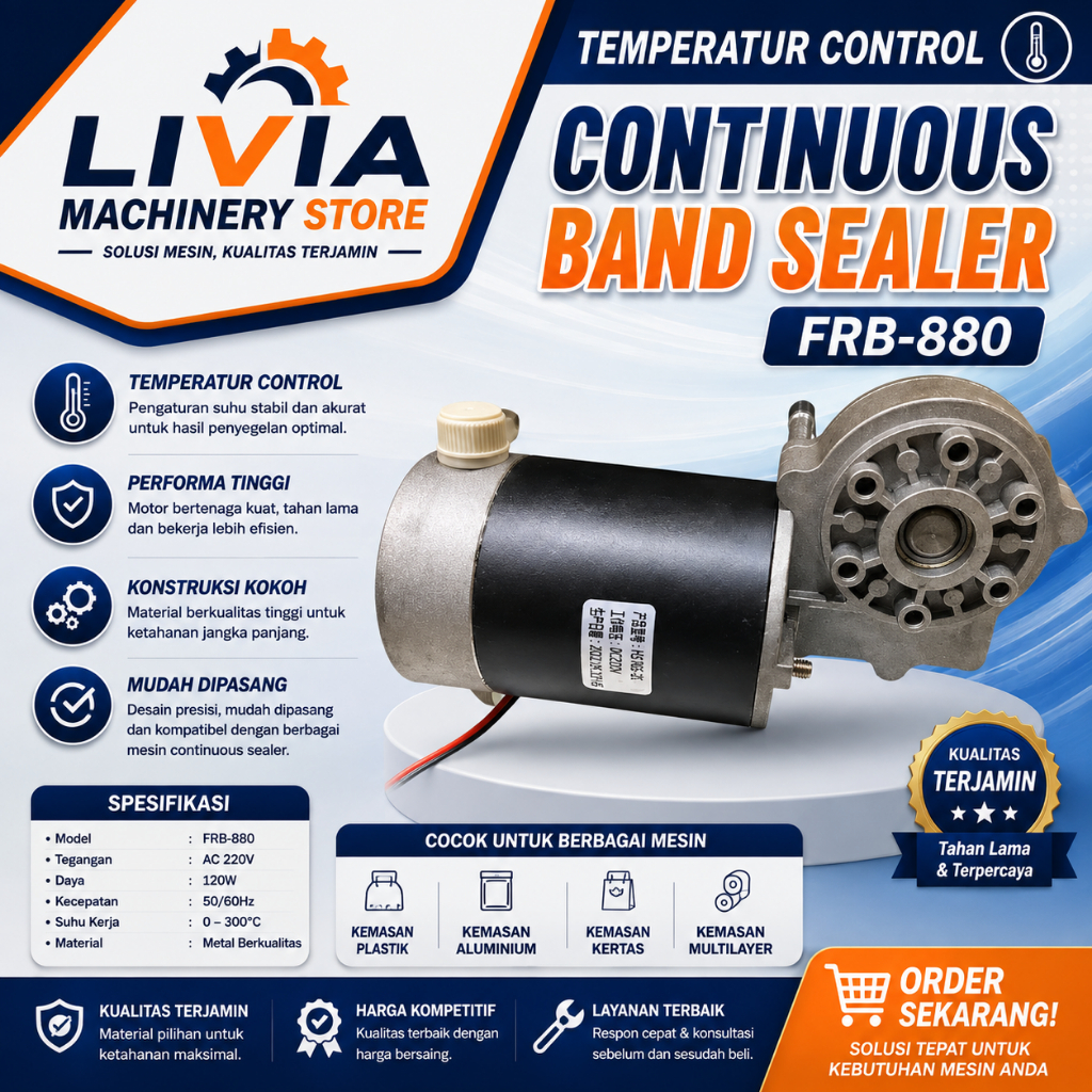 Dinamo Motor mesin continuous band sealer FRB-880