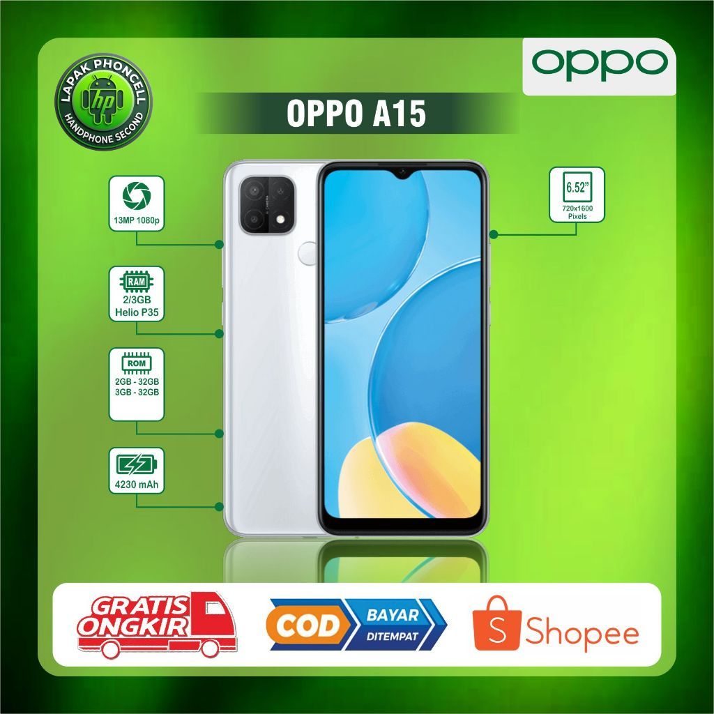 HP OPPO A15 Second normal RAM 2/32GB RAM3/32GB
