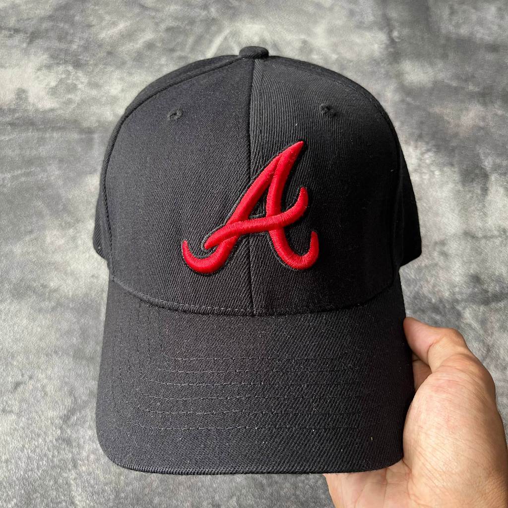 Topi MLB Atlanta Braves A Hitam Cap Major League Baseball Original