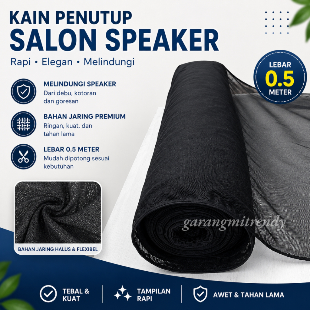 kain penutup salon speaker / Kain Jala Lemes Hitam (Harga per 0,5m ) produk bersaing