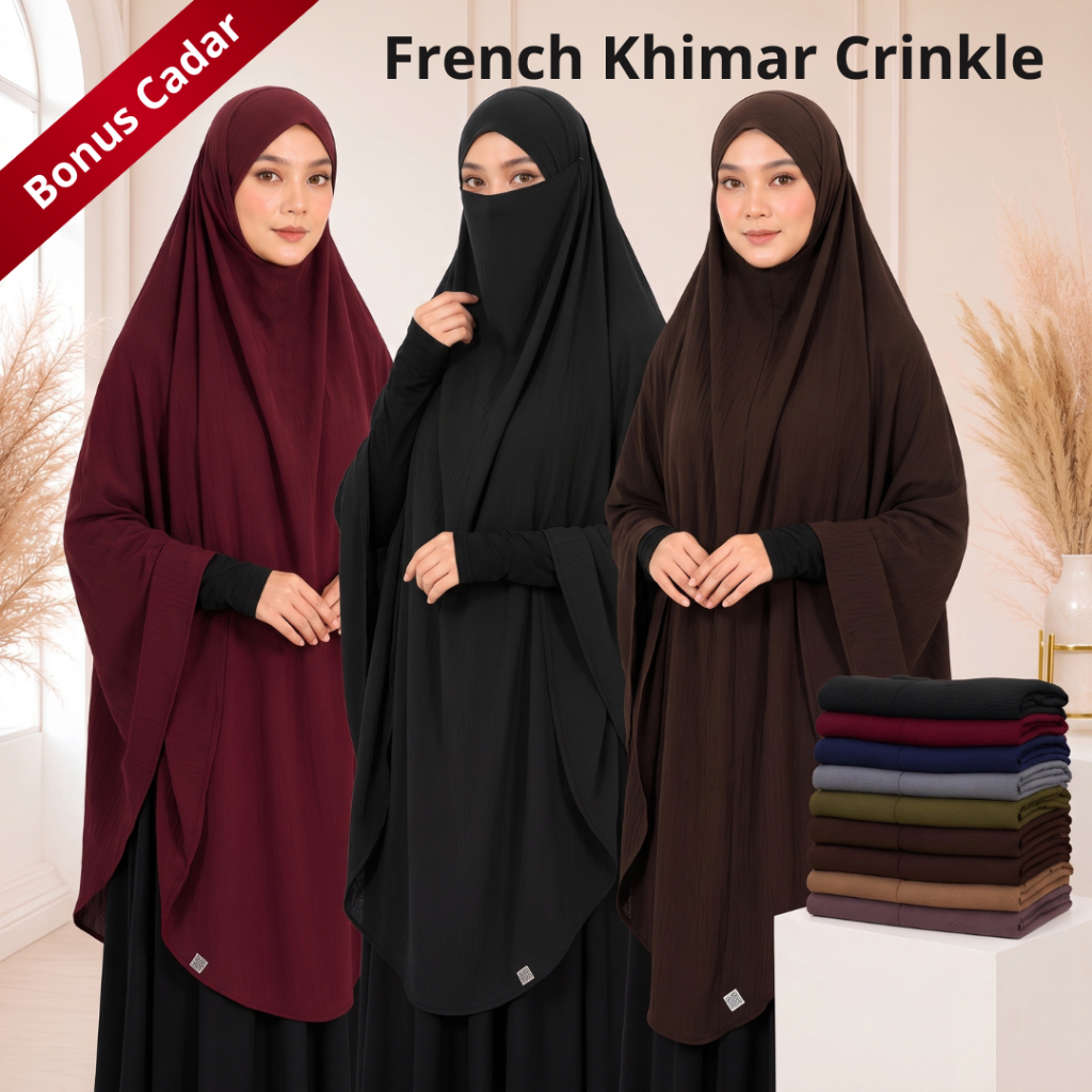 Kerudung French Khimar FK Crinkle Airflow Premium Hijab Syari
