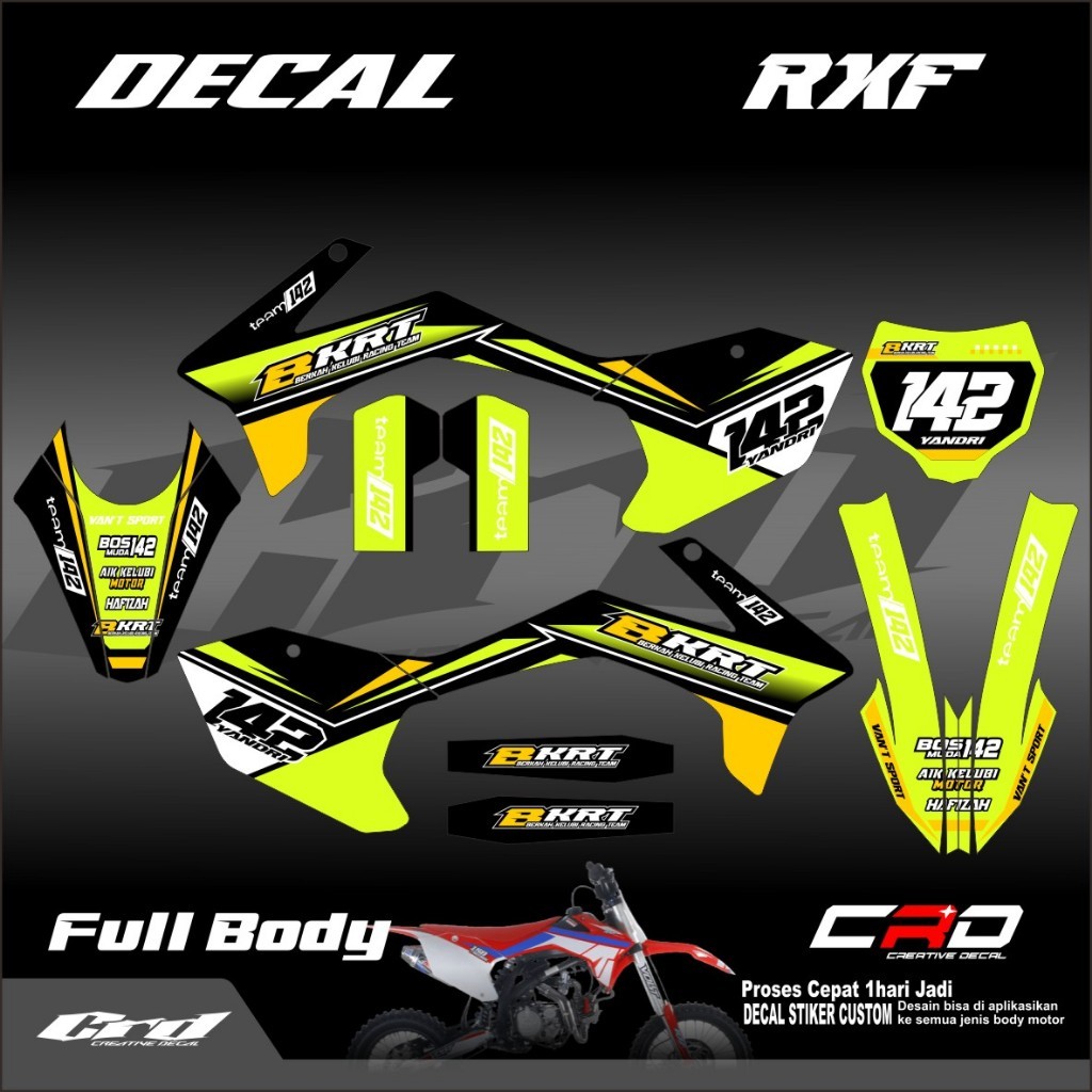 DECAL RXF MINI TRAIL 50/110 CC MINI TRAIL TYPE RXF DECAL STIKER MOTOR