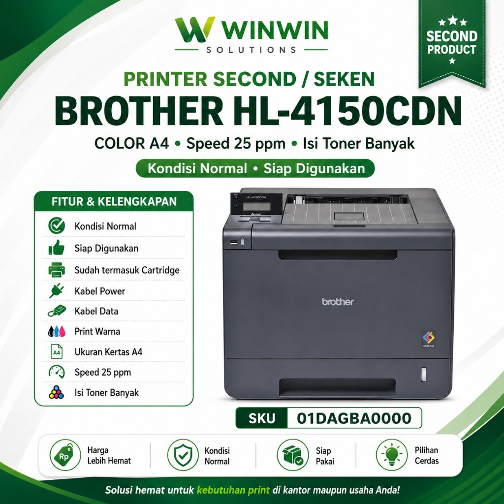 PRINTER SECOND / SEKEN Laserjet BROTHER HL-4150CDN HL4150 ISI TONER BANYAK Kondisi Normal MURAH BERK
