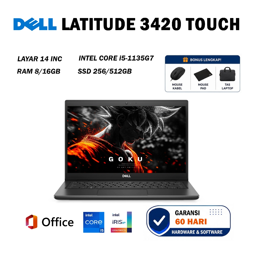 Laptop Dell Latitude 3420 Touch Intel Core i5-1135G7 SSD 256/512GB RAM 8/16GB
