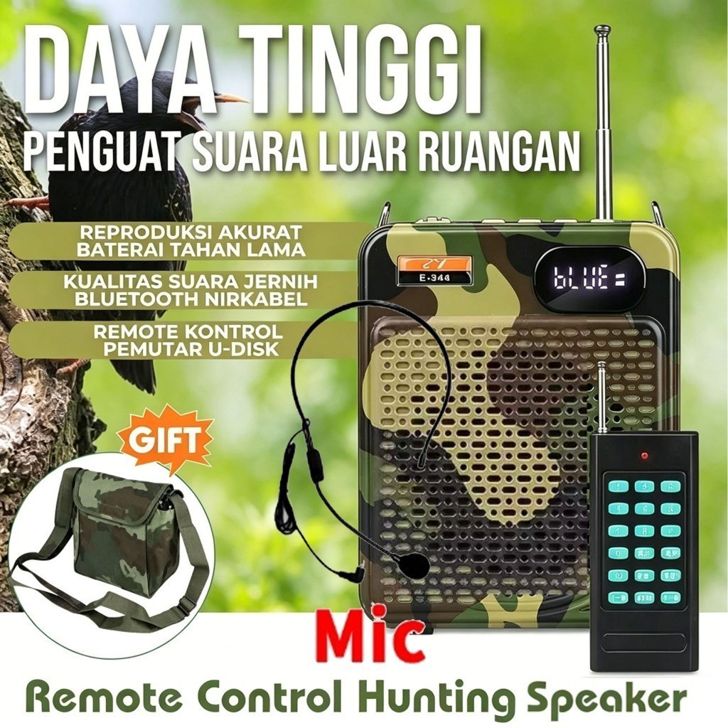 CALLER BIRD E-344 MP3 Bird Caller Speaker Impor /Speaker Buruan Bluetooth/player walkman