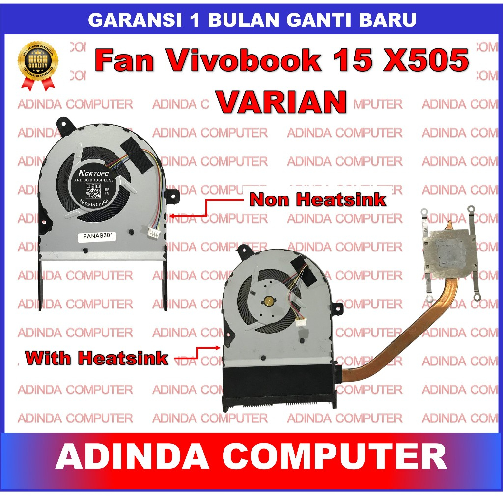 Fan Asus X505 X505Z X505ZA X505B X505BA K505B A505B X501UQ Heatsink OEM ORI
