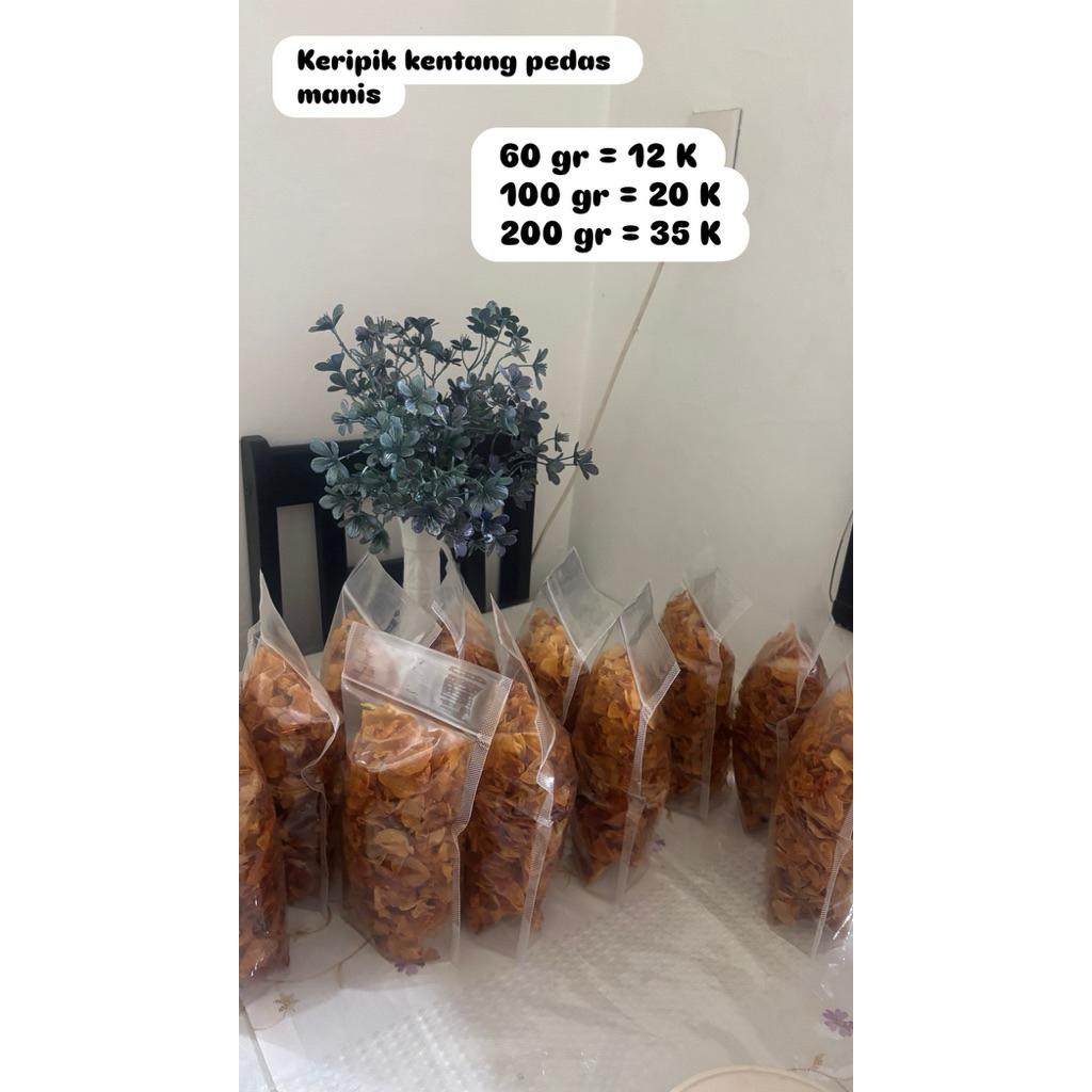 keripik kentang pedas manis