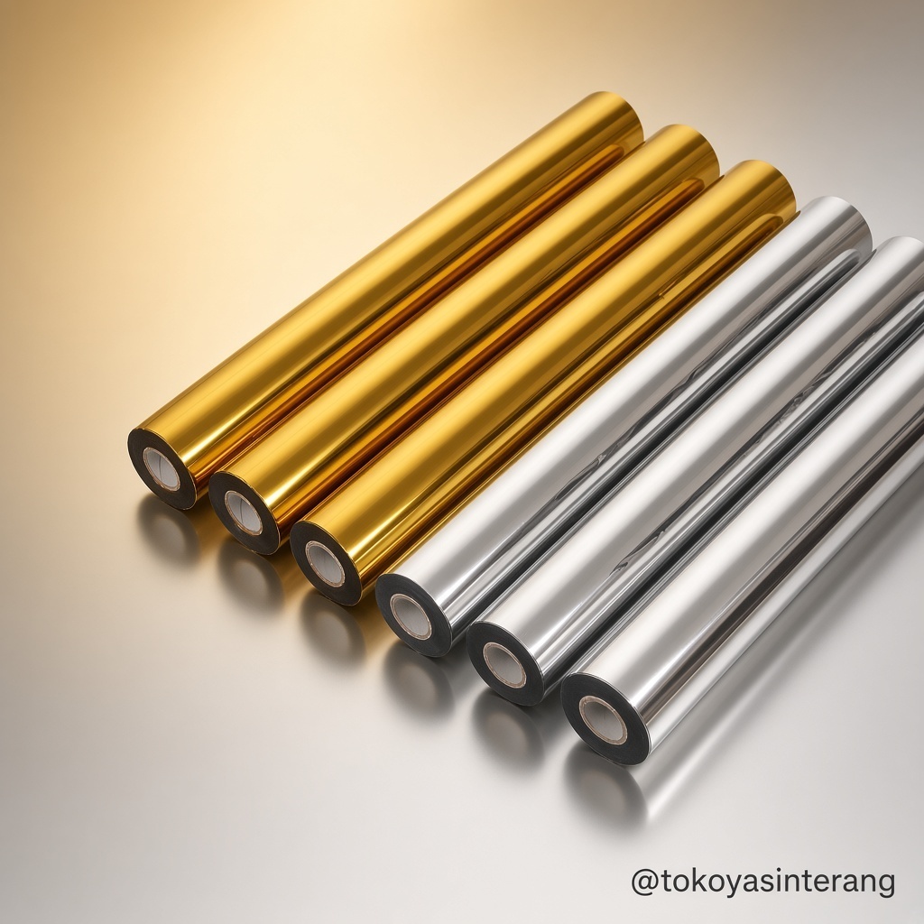 Hot Stamping Foil Gold / Silver 64cm x 120m | Foil Emas Perak untuk Kertas & Laminating
